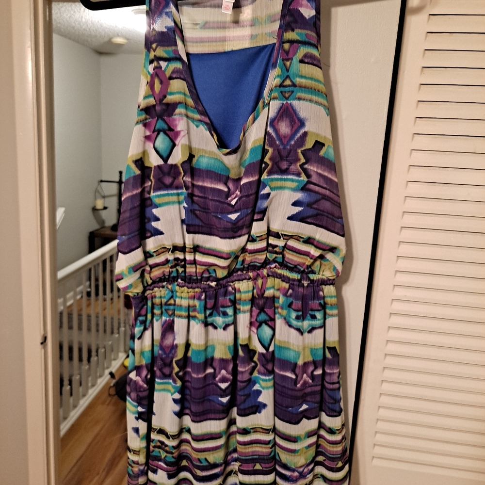 Aztec racetrack tunic dress